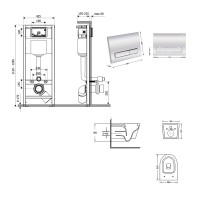 Готове рішення Qtap для ванної кімнати: підвісний унітаз Swan Ultra Quiet 520x360x320 + комплект інсталяції Nest 4 в 1 (лінійна клавіша Chrome) QTAP фото 1