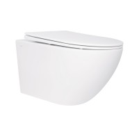 Унітаз підвісний Jay Rimless 520х360х320 мм, White, з сидінням Slim Duroplast/ Soft-close/ Quick Release QT07335176W Qtap QTAP