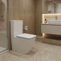 DFL2170211W Flow square Компакт 610x365x825мм з кришкою soft-close, Vortex Flush, білий глянець (1 сорт) DEVIT