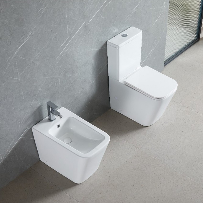 DFL2170211W Flow square Компакт 610x365x825мм з кришкою soft-close, Vortex Flush, білий глянець (1 сорт) DEVIT фото 4