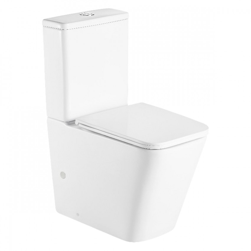 DFL2170211W Flow square Компакт 610x365x825мм з кришкою soft-close, Vortex Flush, білий глянець (1 сорт) DEVIT фото 1