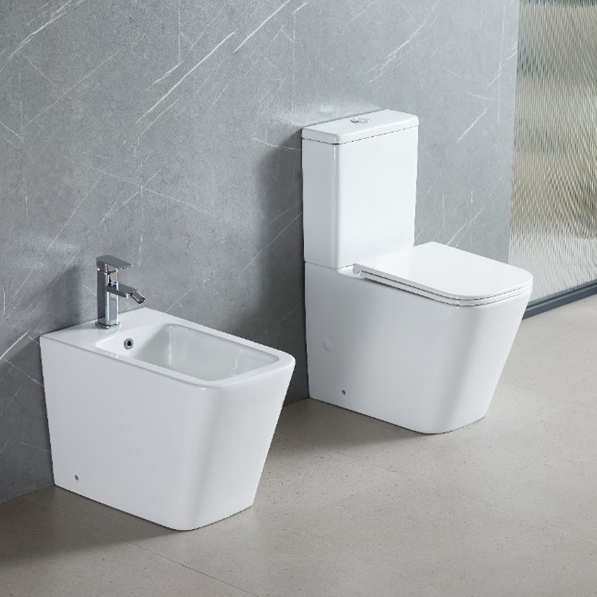 DFL2170211W Flow square Компакт 610x365x825мм з кришкою soft-close, Vortex Flush, білий глянець (1 сорт) DEVIT фото 3