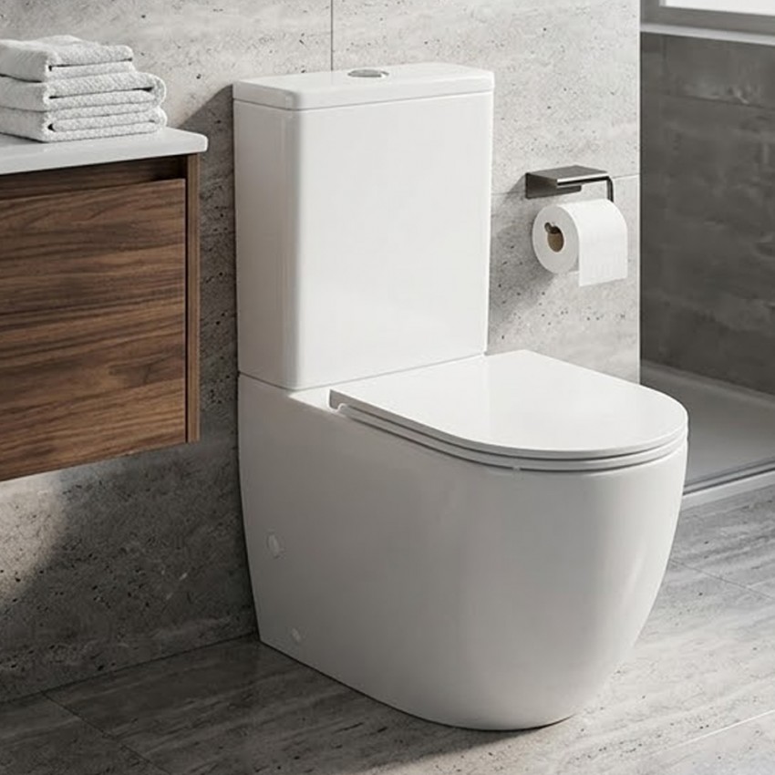 DFL0460211W Flow Компакт 630x390x840 mm з кришкою soft-close, Vortex Flush, білий глянець (1 сорт) DEVIT фото 1