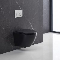 DFL0460111MB Flow Унітаз підвісний 495x365x365mm з кришкою soft-close, Vortex Flush, матовий чорний (1 сорт) DEVIT