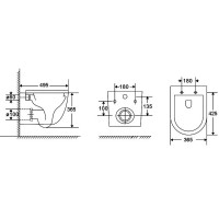 DFL0460111MB Flow Унітаз підвісний 495x365x365mm з кришкою soft-close, Vortex Flush, матовий чорний (1 сорт) DEVIT фото 2