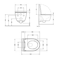 Унітаз підвісний Jay Rimless 520х360х320 мм, White, з сидінням Slim Duroplast/ Soft-close/ Quick Release QT07335176W Qtap QTAP фото 1