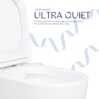 Унітаз підлоговий Evia Ultra Quiet 630×350×795 мм, White, з сидінням Slim Duroplast / Soft-close / Quick Release QTEVI27W49258 Qtap QTAP фото 4