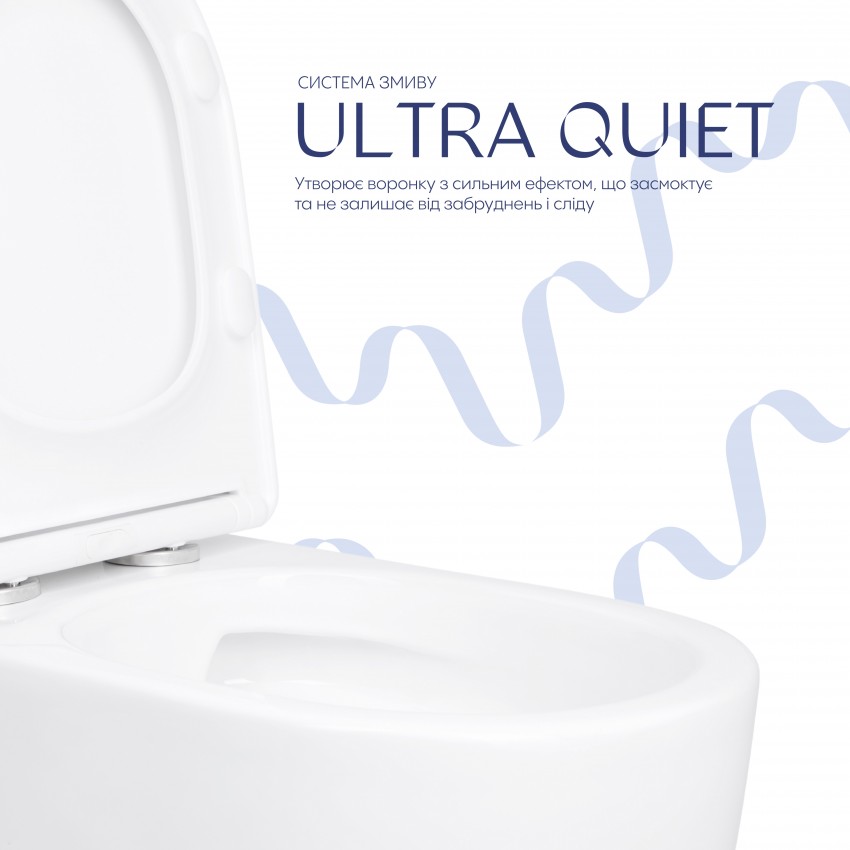 Унітаз підлоговий Evia Ultra Quiet 630×350×795 мм, White, з сидінням Slim Duroplast / Soft-close / Quick Release QTEVI27W49258 Qtap QTAP фото 4
