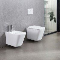 DFL0520400W Flow square Біде 485x345x330мм з отвором під змішувач, білий глянець (1 сорт) DEVIT