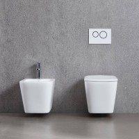 DFL0520400W Flow square Біде 485x345x330мм з отвором під змішувач, білий глянець DEVIT фото 2