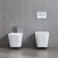 DFL0520400W Flow square Біде 485x345x330мм з отвором під змішувач, білий глянець (1 сорт) DEVIT фото 3