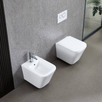 DFL0520400W Flow square Біде 485x345x330мм з отвором під змішувач, білий глянець