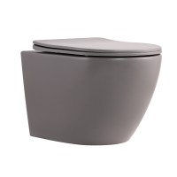 Унітаз підвісний Robin Ultra Quiet 490×365×325 мм, Stone Grey, з сидінням Slim Duroplast / Soft-close / Quick Release QT13332381АSSG Qtap QTAP
