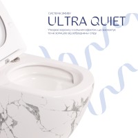 Унітаз підвісний Robin Ultra Quiet 490×365×325 мм, Marble, з сидінням Slim Duroplast / Soft-close / Quick Release QT13332381АSMR Qtap QTAP фото 4