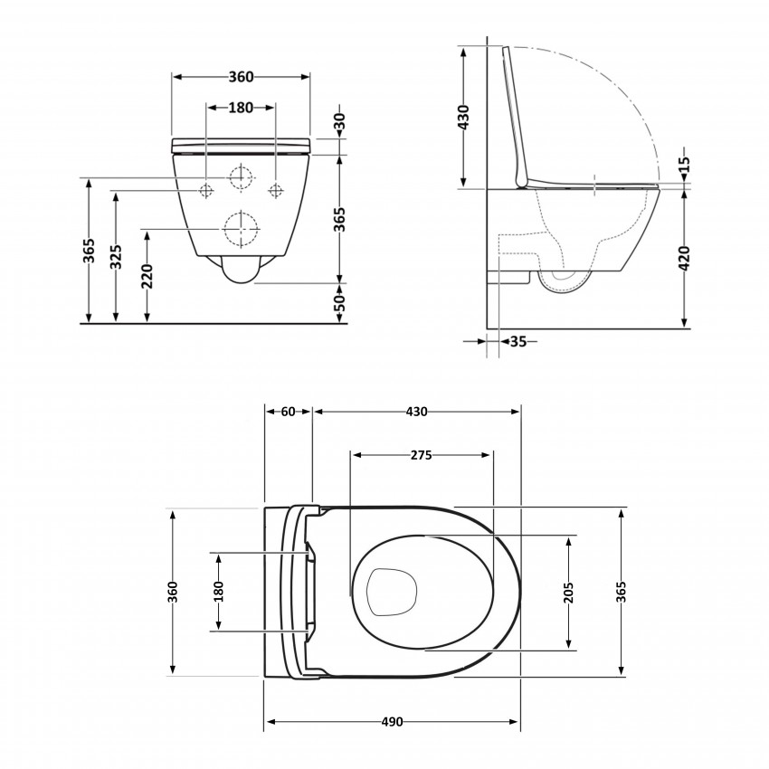 Унітаз підвісний Robin Ultra Quiet 490×365×325 мм, Marble, з сидінням Slim Duroplast / Soft-close / Quick Release QT13332381АSMR Qtap QTAP фото 1