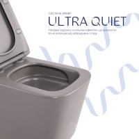 Унітаз підвісний Tern Ultra Quiet 490×365×325 мм, Stone Grey, з сидінням Slim Duroplast / Soft-close / Quick Release QT17332303ASSG Qtap QTAP фото 4