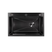 Мийка для кухні інтегрована Handmade H6845B Brushed Black PVD 3,0/1,0 мм LDH6845BRUBLM49456 Lidz LIDZ фото 2
