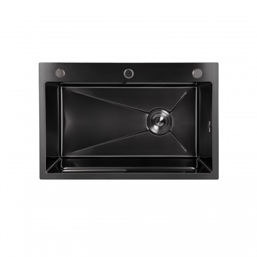 Мийка для кухні інтегрована Handmade H6845B Brushed Black PVD 3,0/1,0 мм LDH6845BRUBLM49456 Lidz LIDZ фото 2