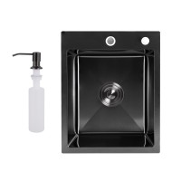 Мийка для кухні інтегрована Handmade H4050B Brushed Black PVD 3,0/1,0 мм LDH4050BRUBLM49439 Lidz LIDZ