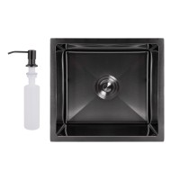 Мийка для кухні інтегрована під стільницю Handmade H4843B Brushed Black PVD 3,0/1,0 мм LDH4843BRUBLM49440 Lidz LIDZ