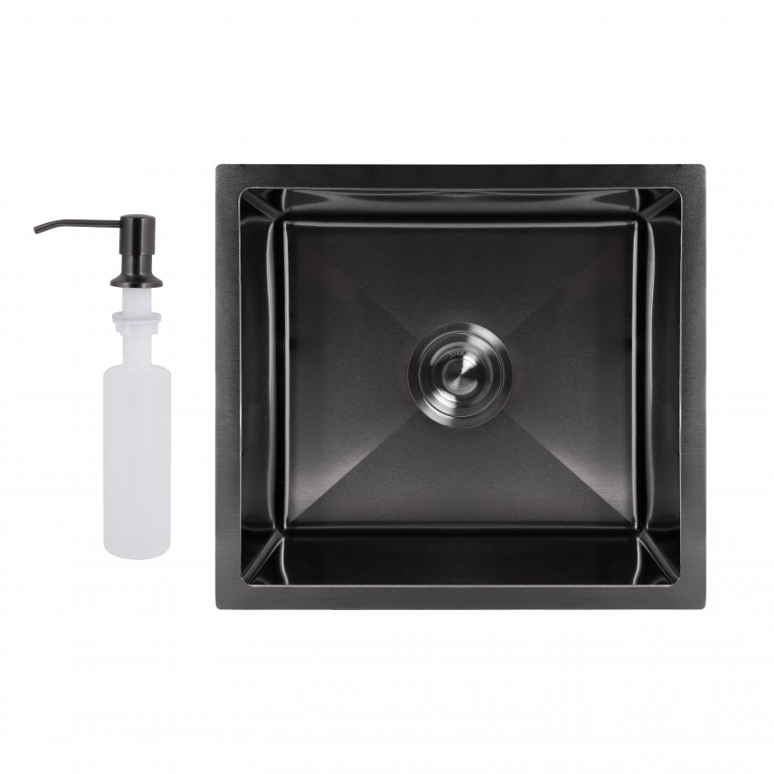 Мийка для кухні інтегрована під стільницю Handmade H4843B Brushed Black PVD 3,0/1,0 мм LDH4843BRUBLM49440 Lidz LIDZ