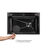 Мийка для кухні інтегрована Handmade H6845HB Decor Black PVD Honeycomb 3,0/1,0 мм LDH6845HDECBLM49445 Lidz LIDZ фото 3