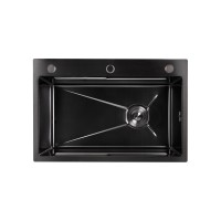 Мийка для кухні інтегрована Handmade H6845HB Decor Black PVD Honeycomb 3,0/1,0 мм LDH6845HDECBLM49445 Lidz LIDZ фото 2