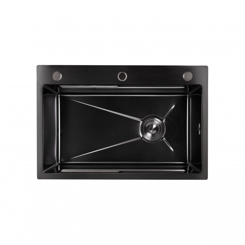 Мийка для кухні інтегрована Handmade H6845HB Decor Black PVD Honeycomb 3,0/1,0 мм LDH6845HDECBLM49445 Lidz LIDZ фото 2