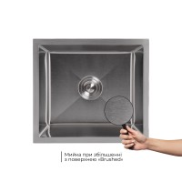 Мийка для кухні інтегрована під стільницю Handmade H4843 Brushed Steel 3,0/1,0 мм LDH4843BRU49441 Lidz LIDZ фото 2