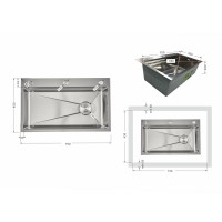 Мийка для кухні інтегрована Handmade H7545 Brushed Steel 3,0/1,0 мм LDH7545BRU49457 Lidz LIDZ фото 1