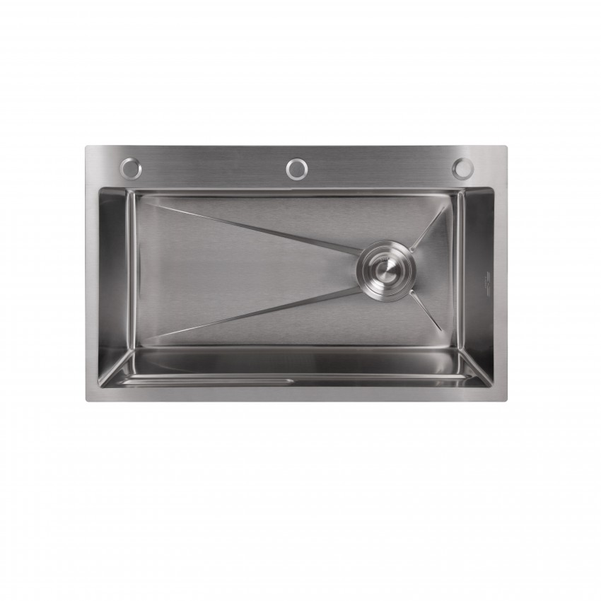 Мийка для кухні інтегрована Handmade H7545 Brushed Steel 3,0/1,0 мм LDH7545BRU49457 Lidz LIDZ фото 2