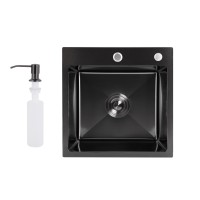 Мийка для кухні інтегрована Handmade H4545HB Decor Black PVD Honeycomb 2,5/0,5 мм LDH4545HDECBLM49438 Lidz LIDZ
