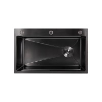 Мийка для кухні інтегрована Handmade H7545B Brushed Black PVD 3,0/1,0 мм LDH7545BRUBLM49458 Lidz LIDZ фото 2