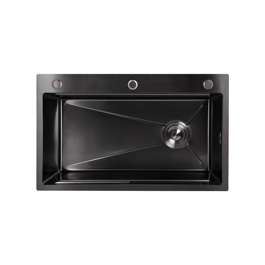 Мийка для кухні інтегрована Handmade H7545B Brushed Black PVD 3,0/1,0 мм LDH7545BRUBLM49458 Lidz LIDZ фото 2