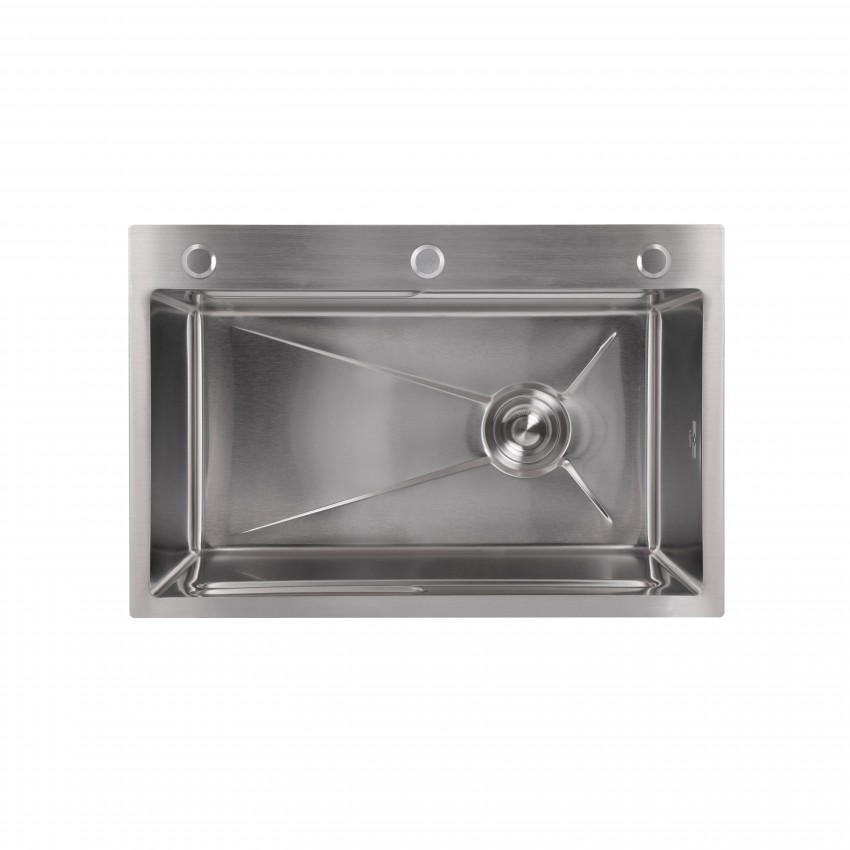 Мийка для кухні інтегрована Handmade H6845 Brushed Steel 3,0/1,0 мм LDH6845BRU49455 Lidz LIDZ фото 2