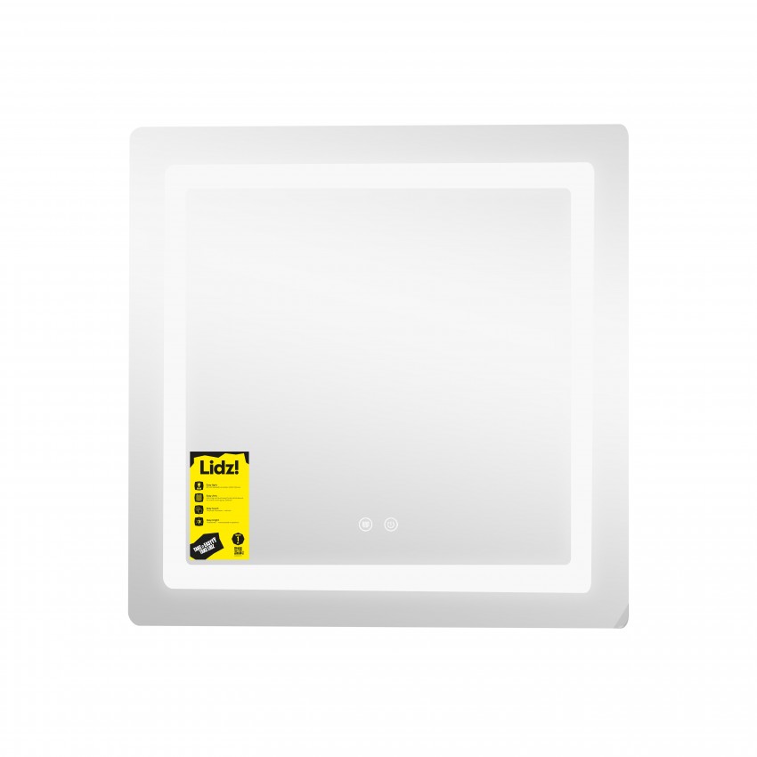 Дзеркало настінне Kubis (KU2) 700х700 мм, прямокутне, з LED-підсвічуванням Touch, антизапотіванням, димером, рег. яскравості Lidz LIDZ фото 3