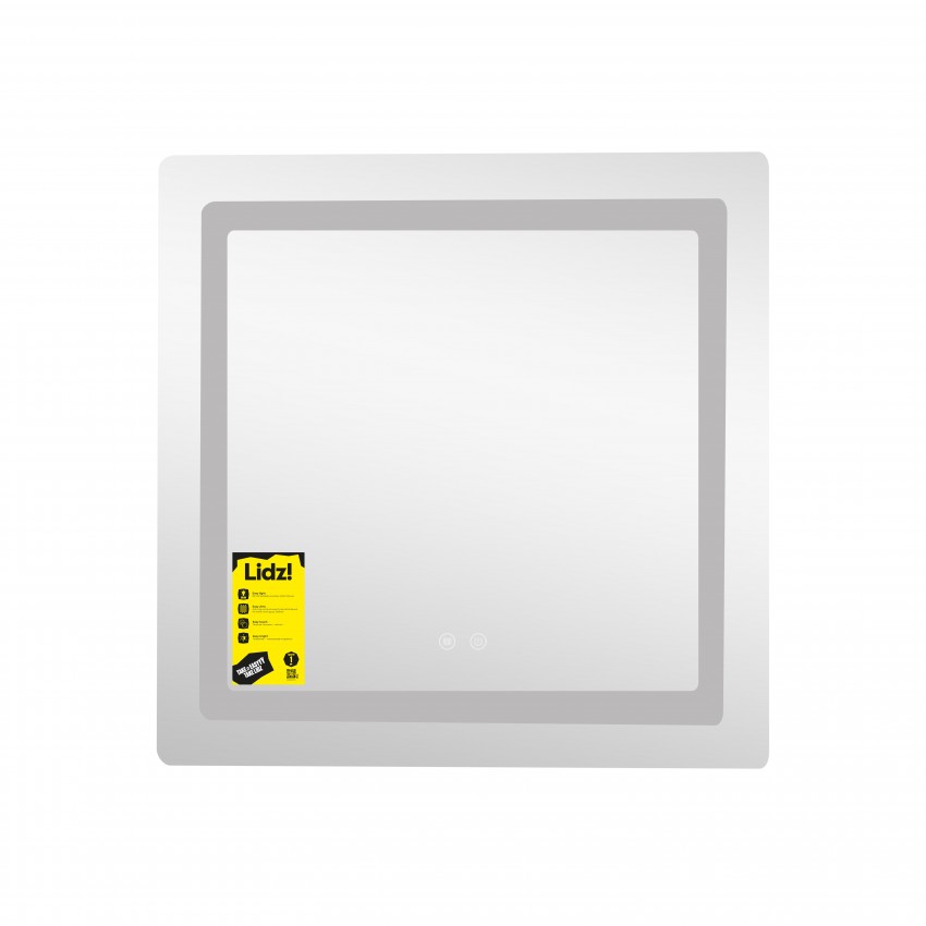 Дзеркало настінне Kubis (KU2) 700х700 мм, прямокутне, з LED-підсвічуванням Touch, антизапотіванням, димером, рег. яскравості Lidz LIDZ фото 2