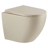 DFL0460111MC Flow Унітаз підвісний 495x365x365mm з кришкою soft-close, Vortex Flush, матовий капучино (1 сорт) DEVIT фото 1