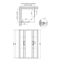 Душова кабіна Taurus CRM1099SC6, 90х90 см, квадратна, скло 6 мм Clear, CalcLess, розсувна, без піддону Qtap QTAP фото 1