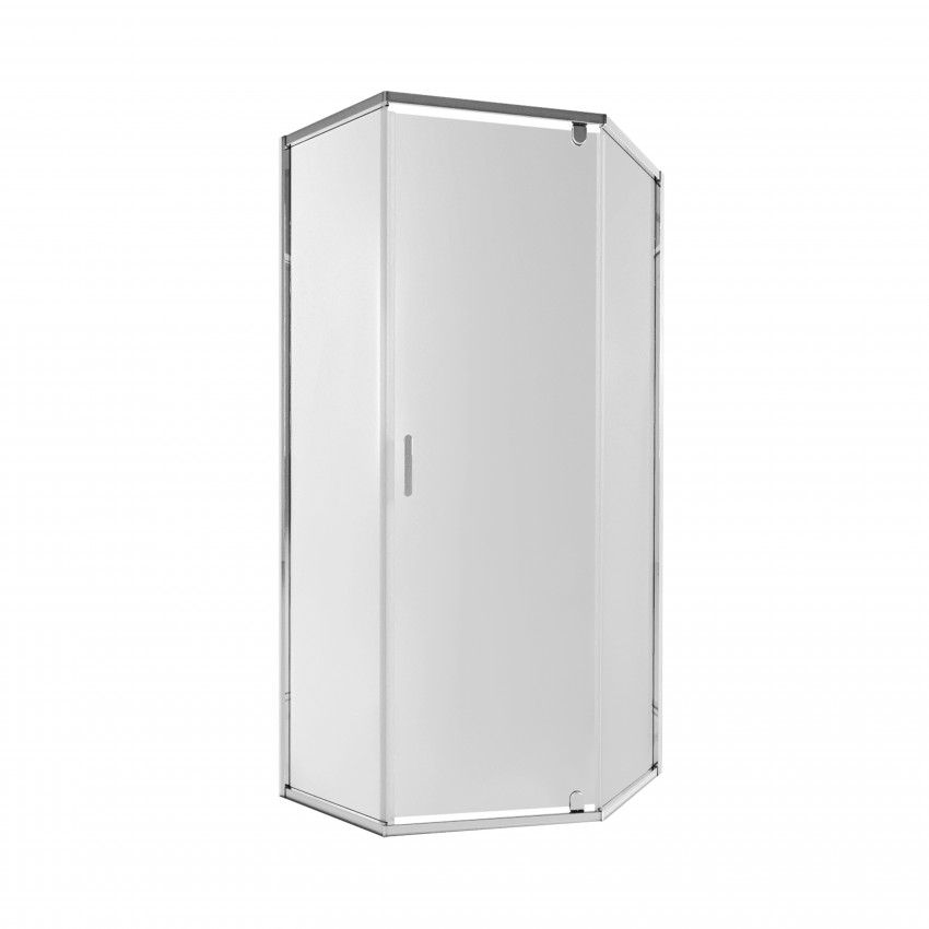 Душова кабіна Scorpio CRM10995-AC6, 90х90 см, п'ятикутна, скло 6 мм Clear, CalcLess, розпашна, без піддону Qtap QTAP