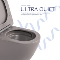 Унітаз підвісний Robin Ultra Quiet 520×365×340 мм, Stone grey, з сидінням Slim Duroplast / Soft-close / Quick Release QTROB26SG48996 Qtap QTAP фото 4