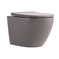 Унітаз підвісний Robin Ultra Quiet 520×365×340 мм, Stone grey, з сидінням Slim Duroplast / Soft-close / Quick Release QTROB26SG48996 Qtap