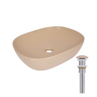 Раковина накладна Aquarius 470x380x120 мм, Beige, прямокутна, з донним клапаном QTAQA188SB49781 Qtap
