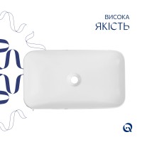 Раковина накладна Tern Раковина накладна 610x350x135 мм, Marble, прямокутна, з донним клапаном QTTER188MR49791 Qtap QTAP фото 3