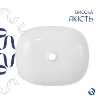 Раковина накладна Aquarius 470x380x120 мм, Marble, прямокутна, з донним клапаном QTAQA188MR49782 Qtap QTAP фото 3