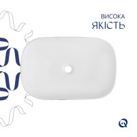 Раковина накладна Robin 600x390x150 мм, Marble, прямокутна, з донним клапаном QTROB188MR49788 Qtap QTAP фото 3