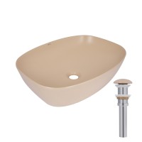 Раковина накладная Cardinal 500х380х140 мм, Beige, прямоугольная, с донным клапаном QTCAR188SB49825 Qtap