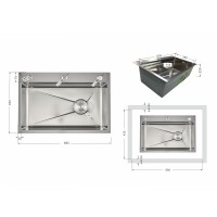 Мийка для кухні інтегрована Handmade H6845H Decor Honeycomb 3,0/1,0 мм LDH6845HDEC49444 Lidz LIDZ фото 1