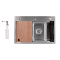 Мийка для кухні інтегрована Handmade H6845H Decor Honeycomb 3,0/1,0 мм LDH6845HDEC49444 Lidz LIDZ