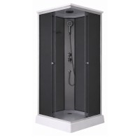 Душовий бокс Kubis SB90x90.SAT.LOW.GR, низький, скло тоноване 4 мм + стінки BLA Lidz LIDZ фото 2